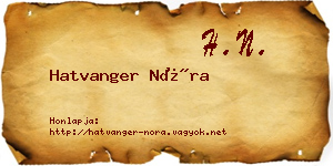 Hatvanger Nóra névjegykártya
