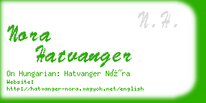 nora hatvanger business card